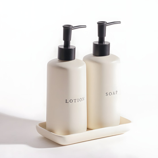 Ceramic Soap Dispenser Set - 3 Pcs